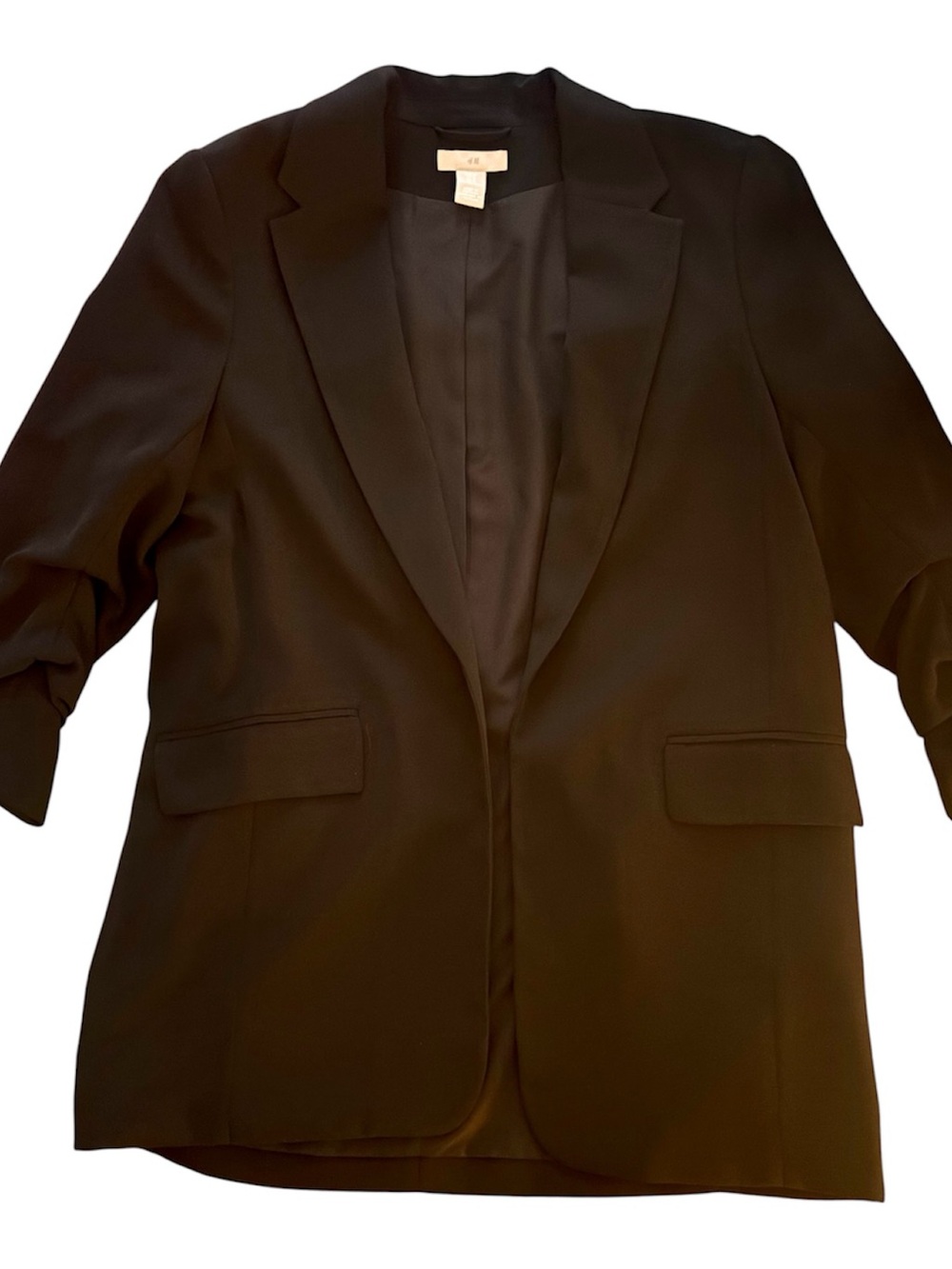H&M Black Open Long Relaxed Women's Blazer Excellent Condition